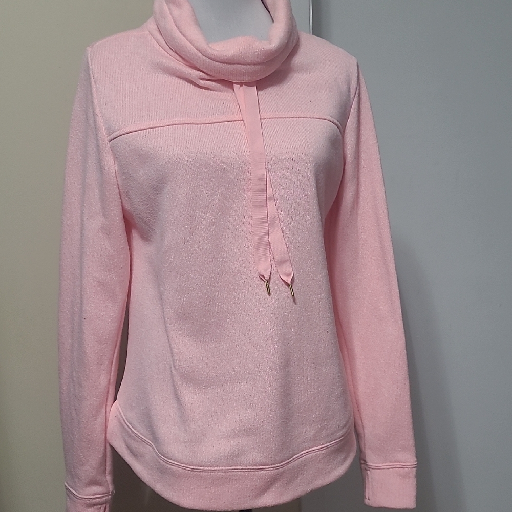 Crown & Ivy Soft Blush Cowl Neck Pullover Sweater